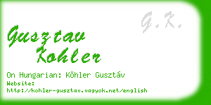 gusztav kohler business card