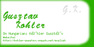 gusztav kohler business card